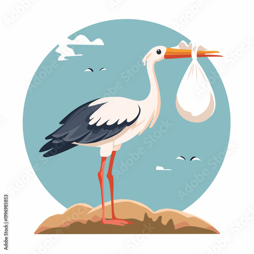 Stork Delivering Baby Bundle