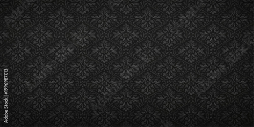 An ornate vintage patterned wallpaper evokes a sense of timeless elegance, The intricate details and rich textures create a visual symphony.