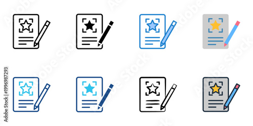 Branding brief icons set multiple style collection. Editable stroke 
