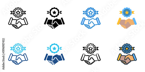 Brand contract icons set multiple style collection. Editable stroke 

