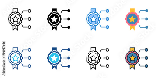 Brand checklist icons set multiple style collection. Editable stroke 

