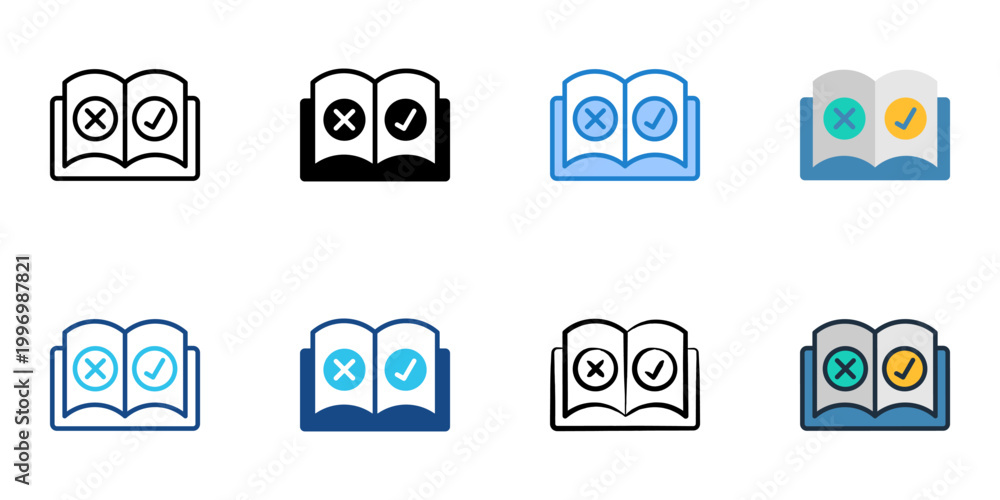 Naklejka premium Usage rules icons set multiple style collection. Editable stroke 