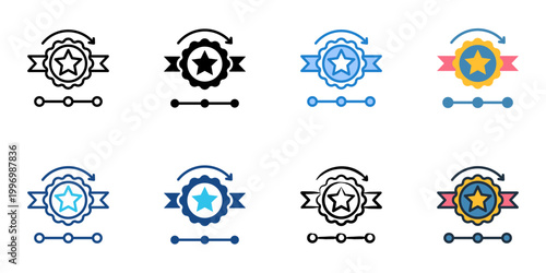 Rebrand timeline icons set multiple style collection. Editable stroke 
