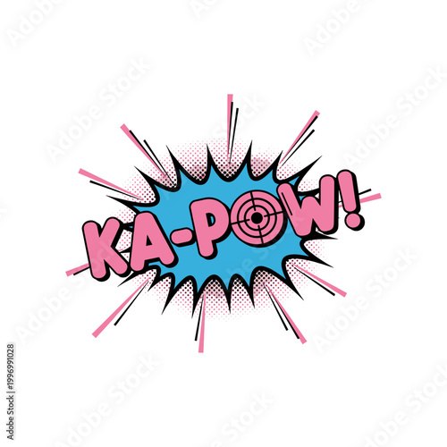Pink and Black Comic Book Explosion KaPow Text Effect