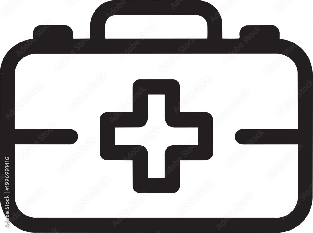 Obraz premium Black first aid kit icon