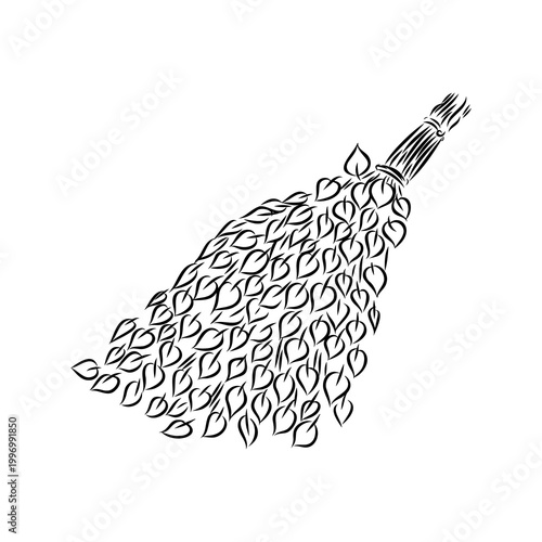 Sauna whisk for steaming — vector sketch