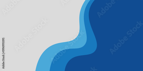 Modern abstract blue wave background with smooth curved layers and copy space. Clean minimalist design ideal for business, technology, website headers, presentations, and corporate branding.