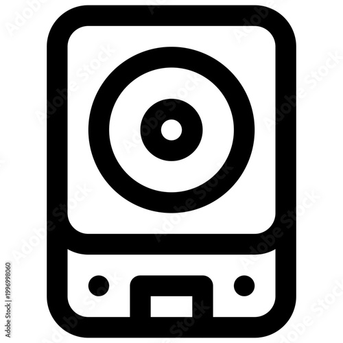 HDD. Editable stroke vector icon.