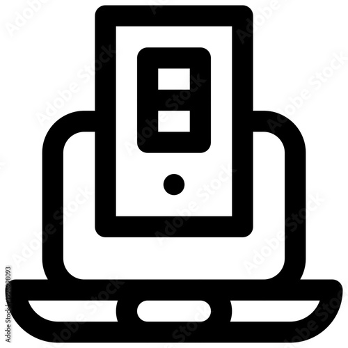 Virtual machine. Editable stroke vector icon.