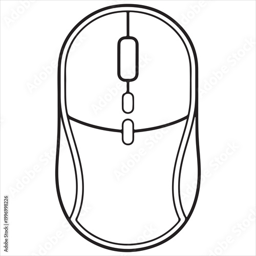 Minimalist vertical scroll wheel computer mouse design