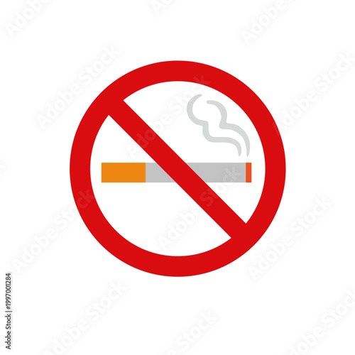 No Smoking Symbol Illustrates Tobacco Prohibition Graphic