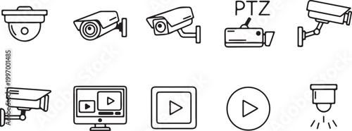 Security camera icon symbol template for graphic and web design collection logo vector illustration