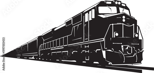 Black train, locomotive icon, railway vehicle, transportation symbol, vector graphic