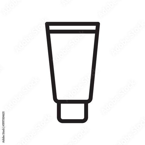 Black tube, cosmetic container, skincare packaging, beauty product, vector icon