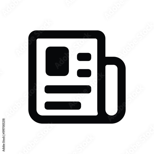Newspaper, newspaper icon, news, media, journalism symbol, black