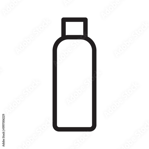 Black bottle icon, vector illustration, simple shape, minimalist design, packaging symbol