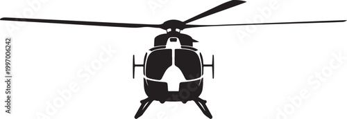 Black helicopter icon, helicopter silhouette, aircraft symbol, vector graphic