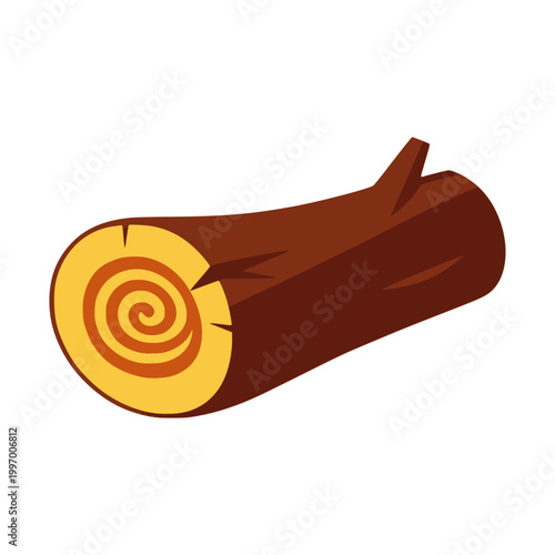 dead old nature wooden log flat color vector illustration template design