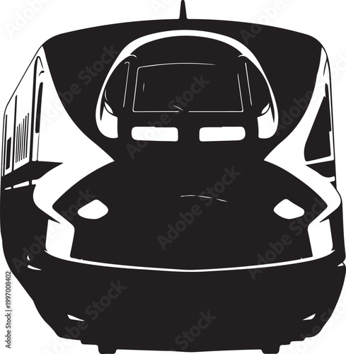 Black train, modern train, vector train, transportation icon, locomotive silhouette