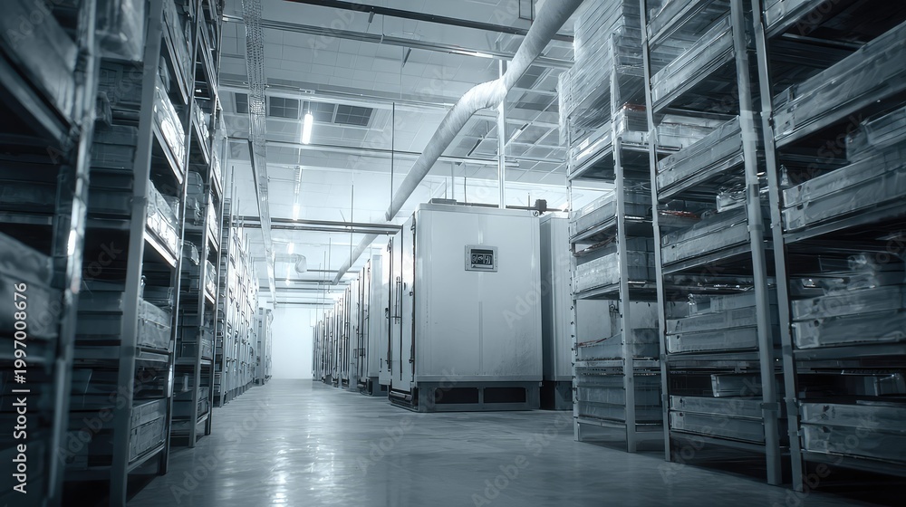 Obraz premium Large industrial storage facility with cooled units