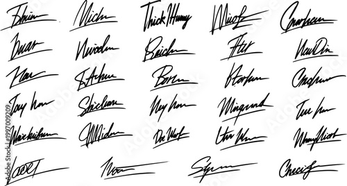 Canvastavla Collection of 35 Unique Handwritten Signatures