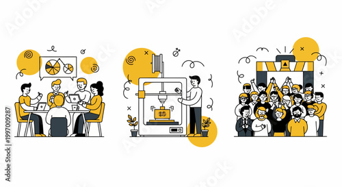 Product idea to 3D print for team work in new market and big launch at end