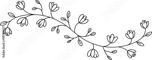 Elegant Floral Round Frame with Delicate Botanical Branches and Decorative Blossom Elements for Wedding Invitations