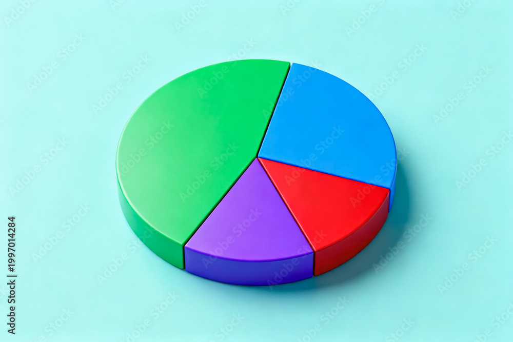 Fototapeta premium 3D Rendered Pie Chart for Business Data Analysis