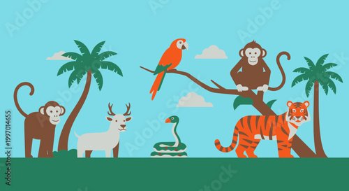 Monkey sitting on tree branch outdoors.