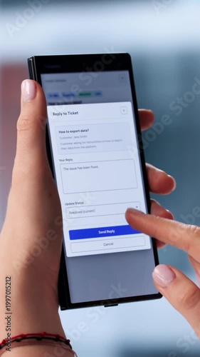 Woman Uses Smart Phone