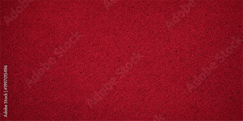 A rough grunge red paper and wall texture material with a weathered pink surface provides a blank textile pattern backdrop for a Christmas design art page