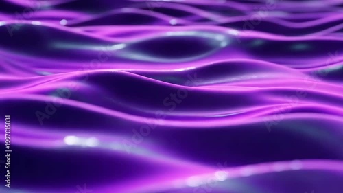 Shimmering Purple Neon Wave Background
