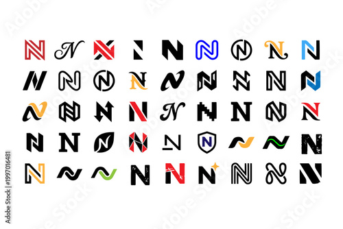 Logo Icon Design with Letter N-Icon Sheet