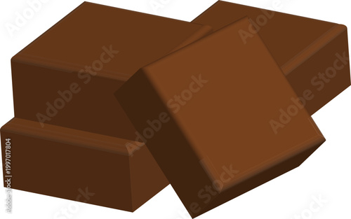 Dark Chocolate Delight A Tempting Piece of Brown Chocolate Bar Isolated on White