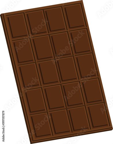 Dark Chocolate Delight A Tempting Piece of Brown Chocolate Bar Isolated on White
