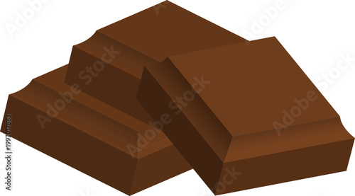 Dark Chocolate Delight A Tempting Piece of Brown Chocolate Bar Isolated on White