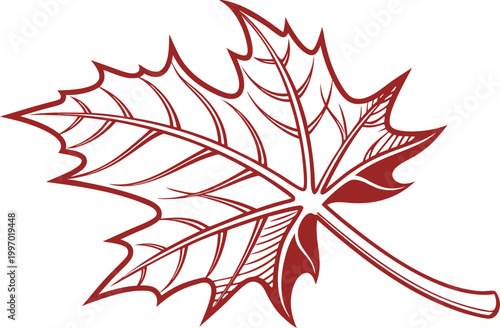 Maple Leaf Nature Inspired Design. Canadian Maple Leaf Icon Symbol. Autumn Maple Leaf Seasonal Element. Red Maple Leaf Nature Symbol. Maple Leaf Isolated Clean Shape. Natural Maple Leaf Botanical