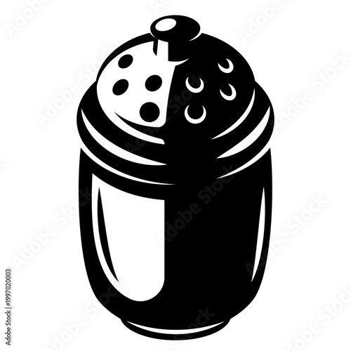 Salt and Pepper Shaker Icon, Cooking Seasoning Tool, Kitchen Utensil, Flavor Dispenser, Culinary Essential.