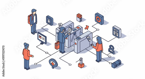 Fast city train gate with folk use phone app for metro rail trip plan now