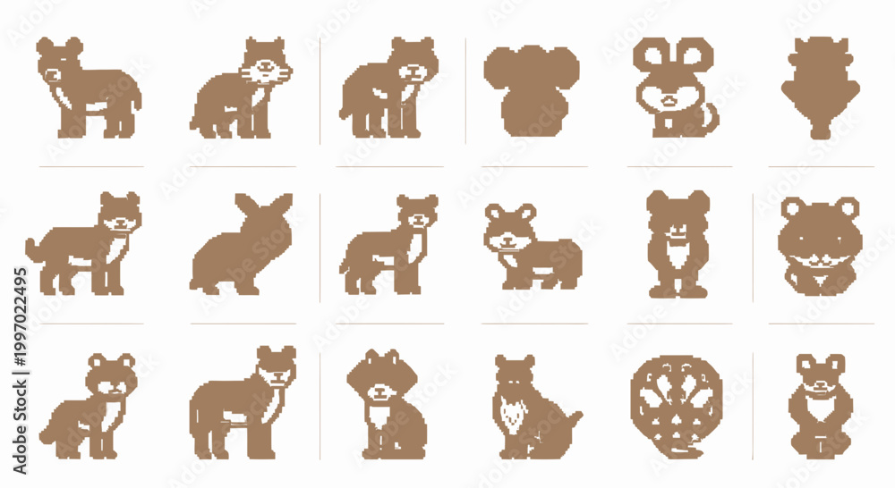 Obraz premium Collection of various animal silhouettes.
