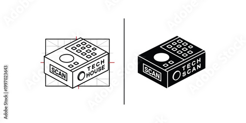 Comparison of tech house and tech scan device packaging designs and branding