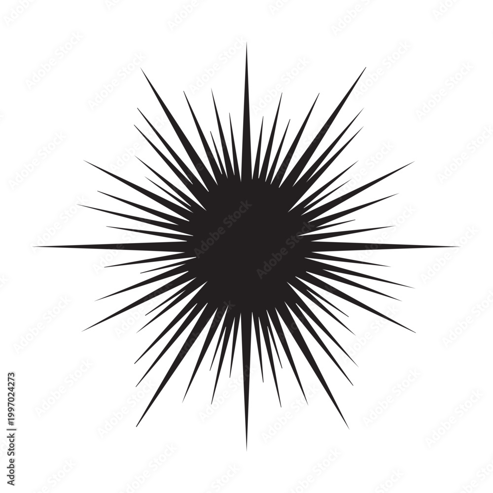 Fototapeta premium black starburst explosion graphic isolated on white background