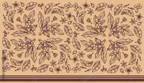 Φωτογραφία Coffee Floral patern