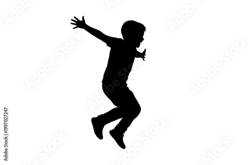 Joyful Leap: A young person embodies pure energy and exuberance as they leap joyfully in mid-air, a silhouette of freedom and limitless potential.
