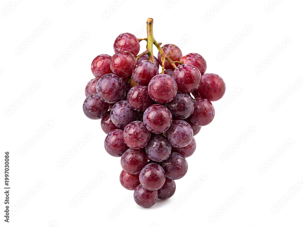 Fototapeta premium Fresh Red Grapes Bunch Isolated on White Background