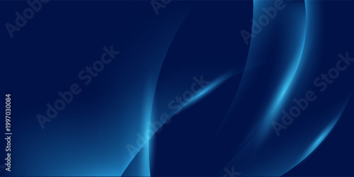 Modern Glow Blue Curve Lines on Dark Background