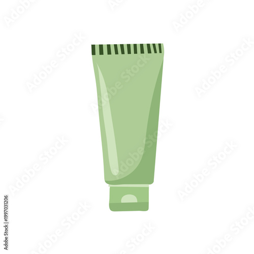 Vector illustration of green cosmetic tube icon