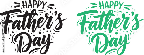 Elegant Happy Father’s Day Typography Design with Decorative Swirls