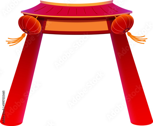 Traditional Chinese Red Gate