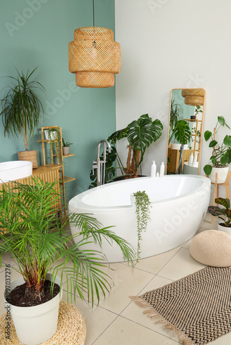 Interior of bathroom with g...